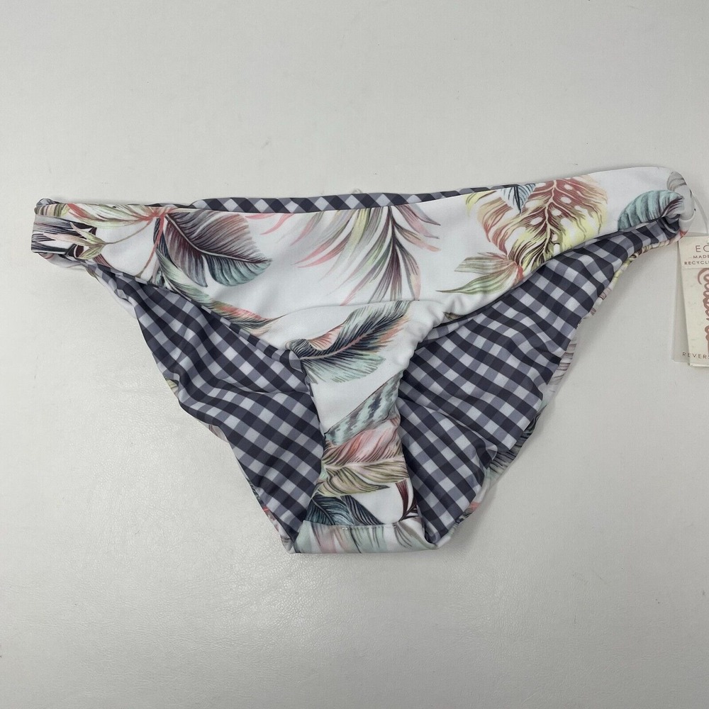 Raisins Pacifica Reversible Bikini Bottom Lowrider Womens Small‎ Blue Tropical